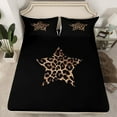 thumbnail image 2 of Castle Fairy Teens Safari Leopard Print Full Size Sheets 4-Piece,Stars Print Breathable Bed Sheets,Jungle Wildlife Animal Cheetah Lightweight Sheet Sets,Lightweight Room Decor, 2 of 7