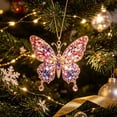 thumbnail image 3 of Clearance Under $1 Animal Shaped Hanging Ornament Crystal Style Butterfly Art Pendant for Christmas Tree Home Holiday Decoration, 3 of 5