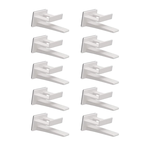 Bearachild Ganchos para sombreros montados en la pared, estante multifuncional para sombreros, resistente y duradero, 10 Uds. Almacenamiento y organización del hogar Blanco 4.2x3.2 cm