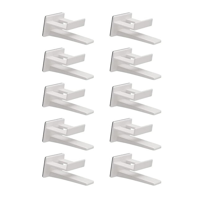 Naiovety Ganchos para sombreros montados en la pared, estante multifuncional para sombreros, resistente y duradero, 10 Uds. Almacenamiento y organización del hogar Blanco 4.2x3.2 cm