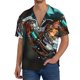 thumbnail image 1 of Fotbe Futuristic Robot Hummingbird Camisa Estampada de Manga Corta para Hombre, Casual de Verano, Estilo Playero, Sin Arrugas-Small, 1 of 5