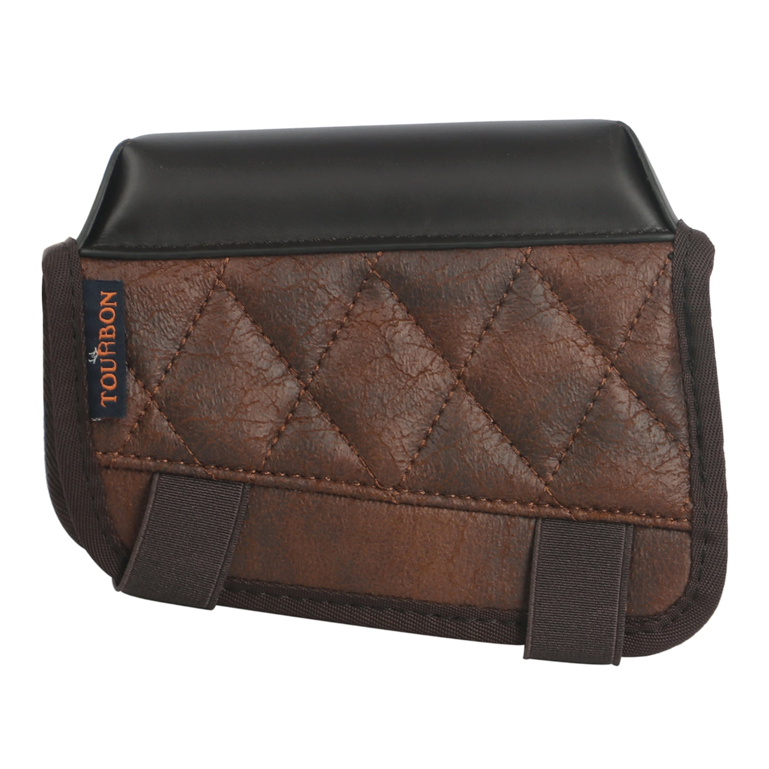 TOURBON PU Leather Recoil Pad Buttstock Cover with .22LR Shell Loops- Right Handed Brown