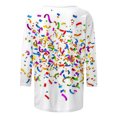 thumbnail image 4 of Ladies Mardi Gras Tops Cute Crew Neck Funny Graphic Pullover Loose 3/4 Sleeve Tee Shirt Party Tunic Blouses Trendy Carnival Outfits 2026, 4 of 7