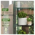 thumbnail image 4 of Lean to Greenhouse, Portable 3 Tier Plant Shelves, 56.3" x 18.1" x 59.4" Clear Greenhouse with Roll-Up Doors, Outdoor Garden Hot House, 4 of 8