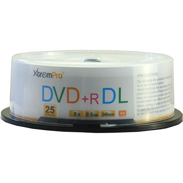 Blank Cd Dvd R Dl 8x 8 5gb 240 Minutes Recordable White Inkjet Printable Double Layer Dvd 25 Pack Storage Media In Spindle Walmart Com Walmart Com