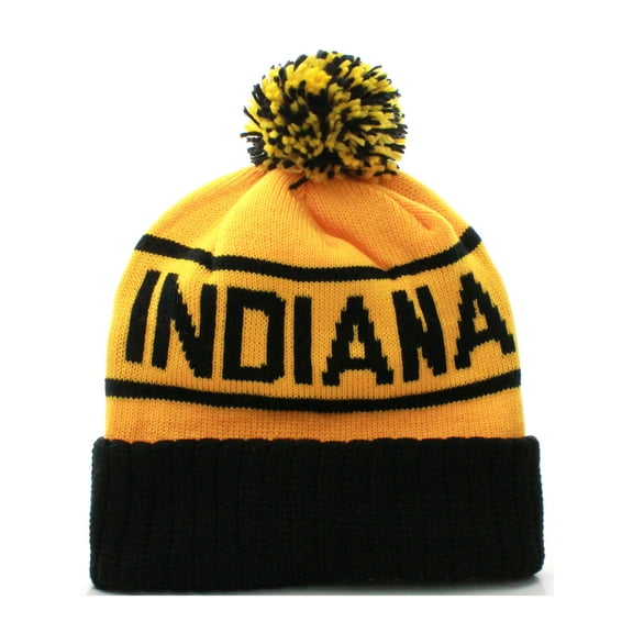 US Cities USA Great American Cities States Cuff Knit Pom Pom Beanie Hat Cap