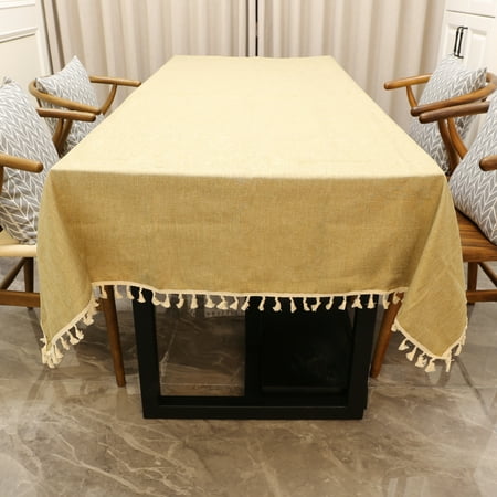 

Touiyu Imitation Cotton Linen Tablecloth Lace 53*82inches Table Cover for Home Decoration