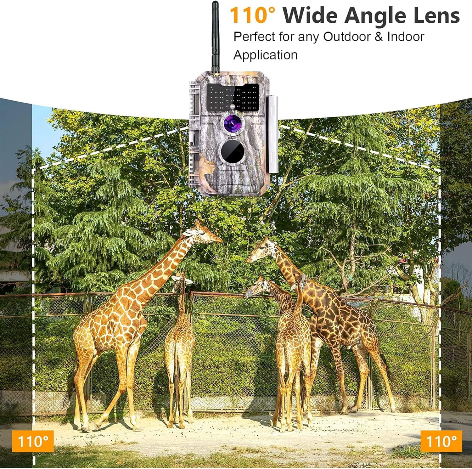 BlazeVideo 32MP 1296P WiFi Trail Camera - No Glow Night Vision, Motion Activated, Waterproof | Send Photos to Phone via App | for Wildlife Hunting & Home Security