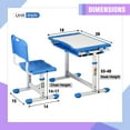 thumbnail image 2 of YRLLENSDAN Adjustable Height Study Table and Chairs for Kids 4-10 Years Old, School Student Desk and Chair Set for Children Homework, Reading Writing Drawing Desk for Kids Ages 4-10, Blue, 2 of 9