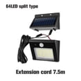 thumbnail image 3 of Methold Luz alimentada por energía Solar, 30 luces LED, lámpara de jardín a prueba de humedad, luz solar, Sensor de movimiento PIR, Suministros para perros 64LED  cable de extensión de 7.5 m, 3 of 6