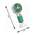 thumbnail image 5 of Volra Clearance Mini Portable Handheld Fan, Cute Design Fruits Personal Desk Fan with Phone Holder Base, Lightweight USB Rechargeable Fan for Stylish Girl Women Travel Indoor Outdoor, Green, 5 of 8