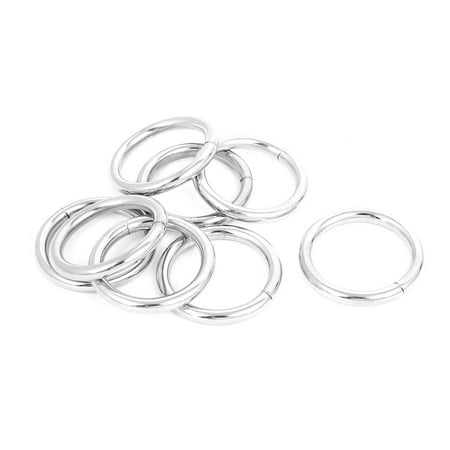 Tone Base Metal Links - Handbag Backpack Link Belt 33mm Dia Metal O Shaped Ring Buckle Silver Tone 8Pcs