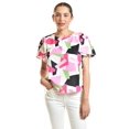 thumbnail image 1 of Blusa estampada de manga corta Roman Fashion, Juvenil, 5118 (Abstracto rosa) rosa M, 1 of 5