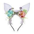 thumbnail image 2 of Diadema con orejas de conejo de Pascua, diadema para niños y adultos, accesorios de disfraz Púrpura, 2 of 8
