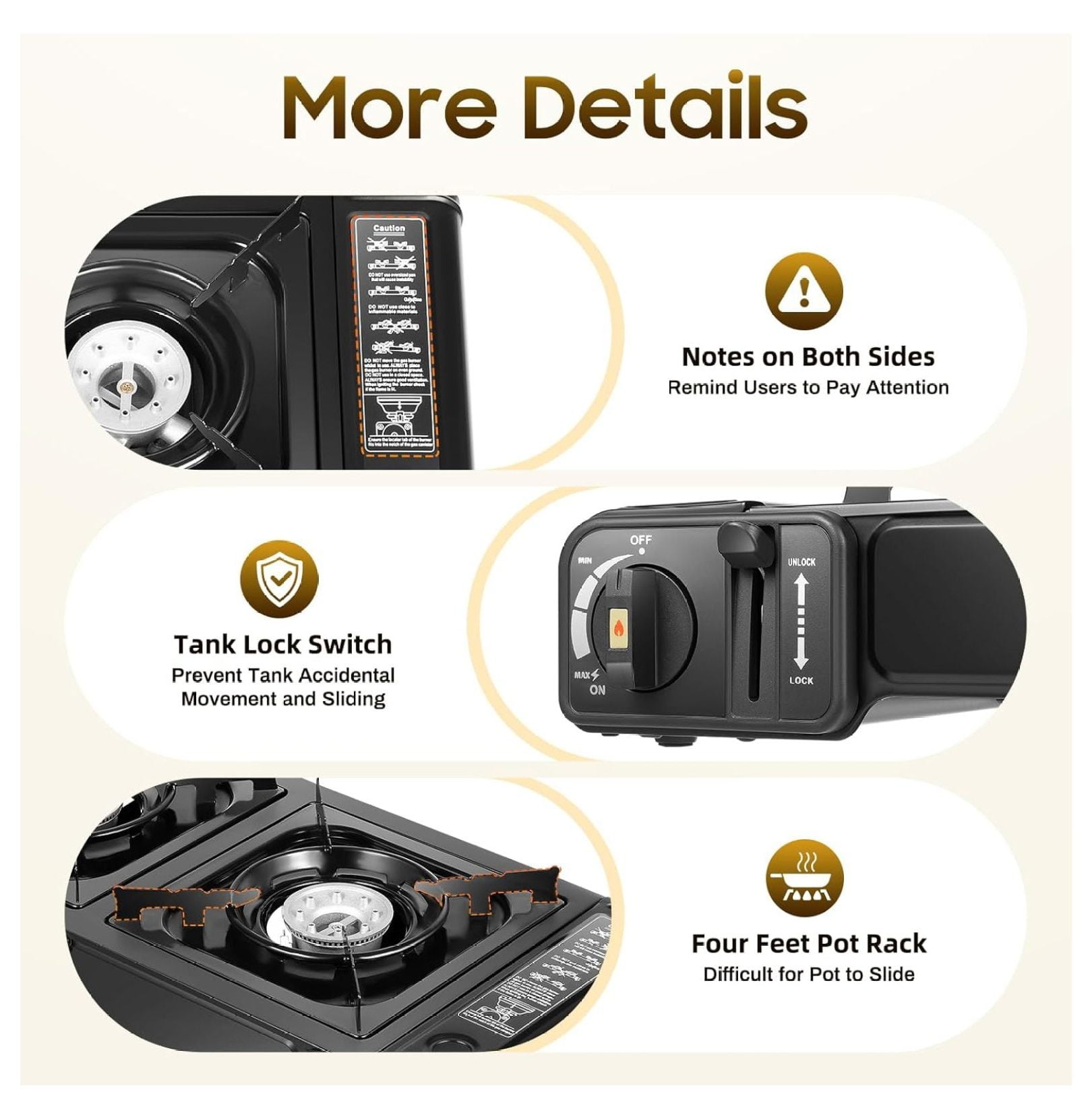 XYX Portable Butane , Propane Stove 2 Burner Propane Gas Stove, Double Auto Ignition Camping Burner LPG for RV, Apartments, Motorhome, Outdoor, Indoor