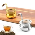 thumbnail image 3 of Rotating Tea Strainer Teaware Fine Mesh Portable for with Handle Party kitchen golden, 3 of 9