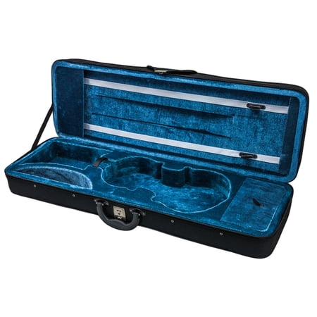 SKY 4/4 Full Size Violin Oblong Case Lightweight Two Bow Holders Black/Blue