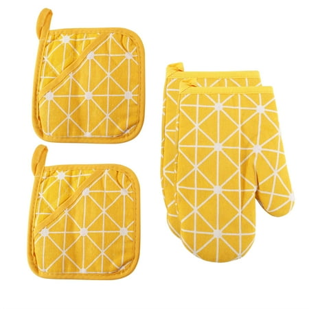 

Household Cotton and Linen Baking Gloves Four-Piece Insulation Set