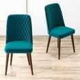 thumbnail image 5 of Pemberly Row Mid-Century Velvet Dining Chair in Turquoise (Set of 2), 5 of 7