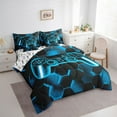 thumbnail image 3 of Erosebridal 3D Gamepad Bed in a Bag King size, Honeycomb Geometric Bed Set, Gamer Gaming Reversible Bedding King Size, Ultra Soft Room Decor, 7 Pieces, 3 of 6