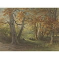 thumbnail image 2 of Maria Vos 14x11 Gold Ornate Wood Frame and Double Matted Museum Art Print Titled - Forest Face Near Oosterbeek (1834 - 1906), 2 of 4