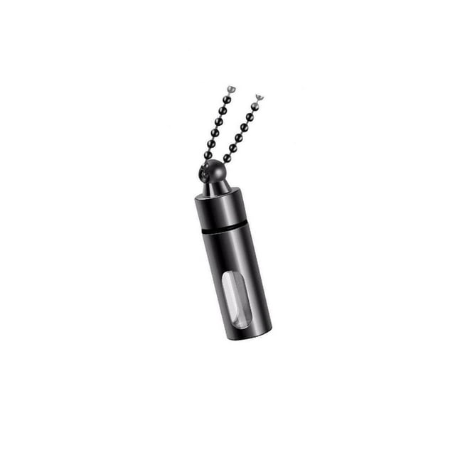 kurtrusly Cremation Urn Necklace Keepsake Pendant Container for Private Items Hair Men Black