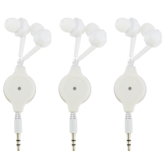 Auriculares retráctiles Mikikit, con cable, conector de 3,5 mm, paquete de 3