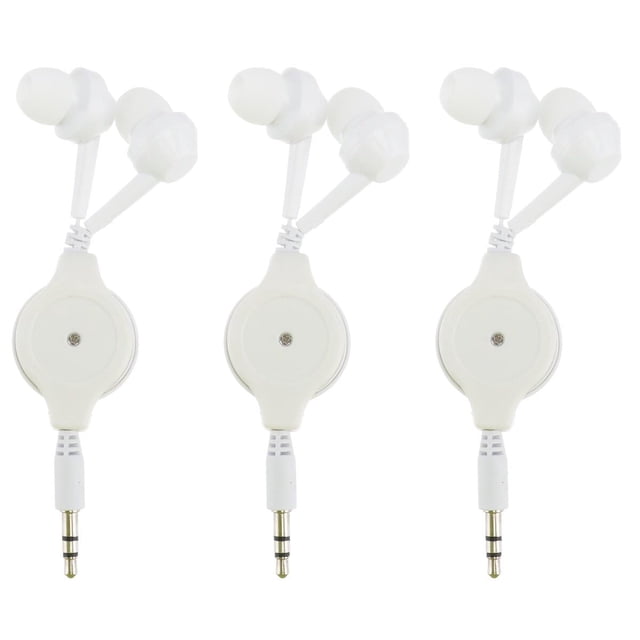 Auriculares retráctiles Mikikit, con cable, conector de 3,5 mm, paquete de 3