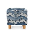 thumbnail image 2 of SCRAWLGOD Cow Print Denim Pattern Blue White Ottoman Cover Square, Folding Storage Ottoman Slipcovers, Stretch Footrest Foot Stool Covers Protector with Elastic Bottom for Pets, 2 of 7