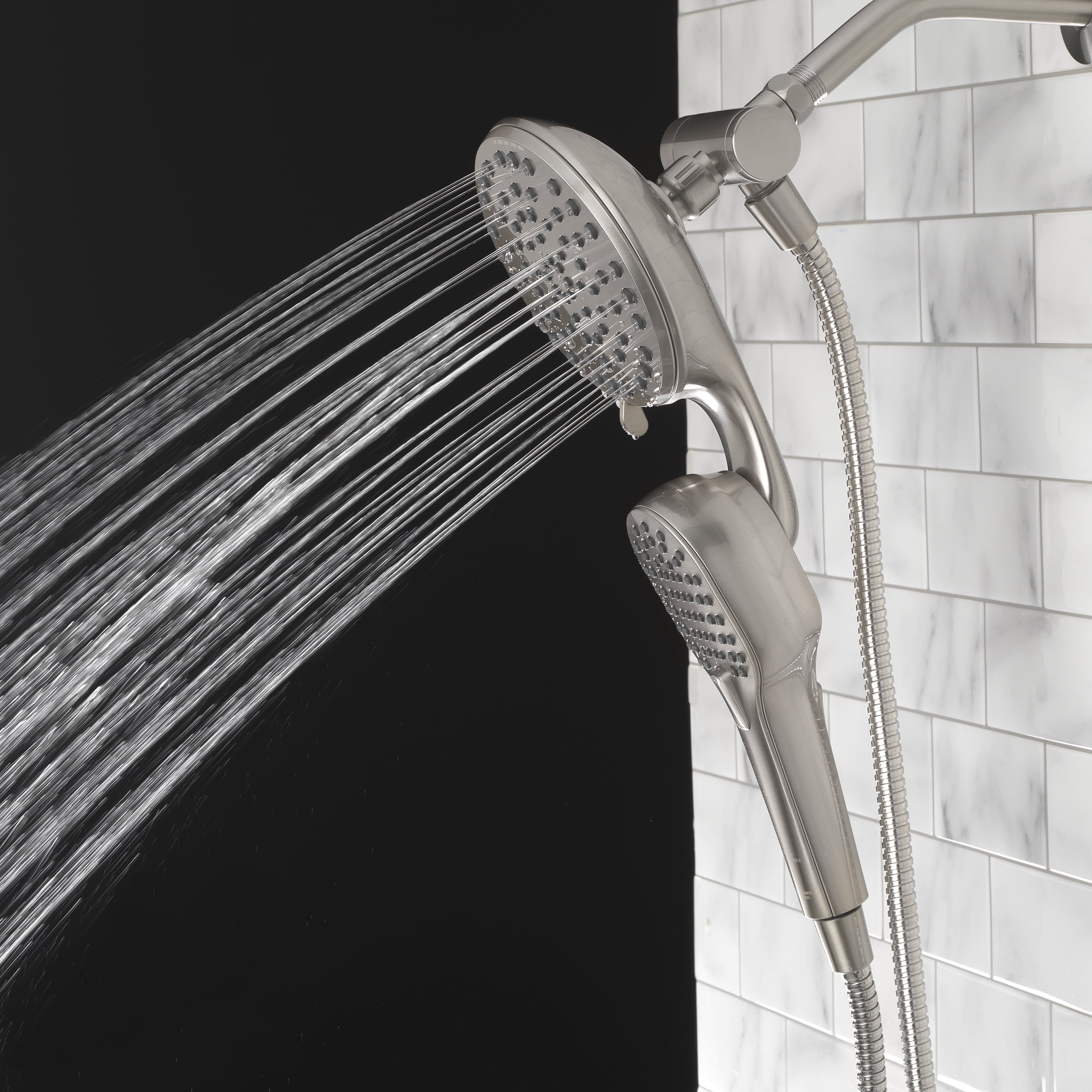 Better Homes & Gardens Magnetic Dual Showerhead Combo, 4-Spray, Satin Nickel