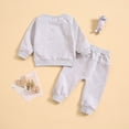 thumbnail image 4 of Toddler Boys Long Sleeve Solid Tops And Pants Child Kids 2PCS Set Outfits Kids Fall Winter Shirt And Pants for Boys Boy Size 6 Clothes Baby Boy Winter Girls Active Suit Baby 3-6 Months, 4 of 7