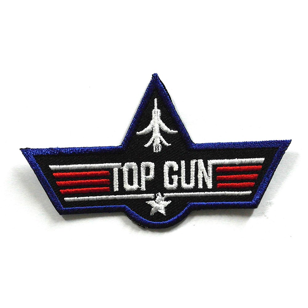 USNAVY001 Small Size 2 Pcs of Top Gun Patches, Applique Embroidered