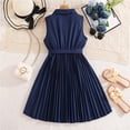thumbnail image 4 of Rggeeun Toddler Kids Elegant Sash Tie Waist Ruffle Hem Sleeveless Dress For Girls Summer Casual Party Wear Trendy O-Neck Sundress, 4 of 9