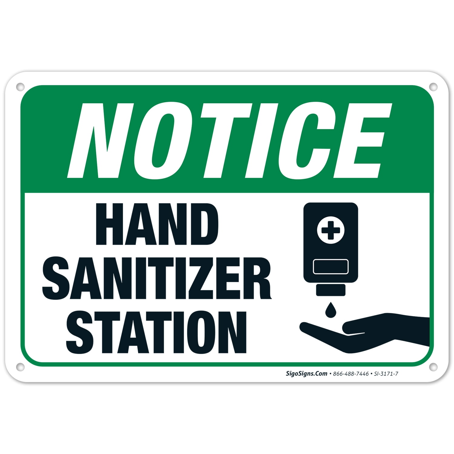 Hand Sanitizer Station Sign, 10x7 Aluminum - Walmart.com