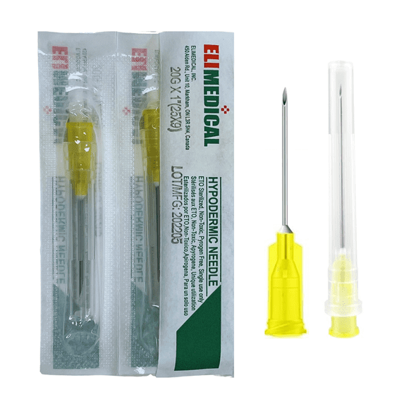 Elimedical Disposable Needle for Animal, Pet and Industrial Dispensing, 20G x 1", 100pcs/box NDL2025