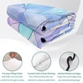 thumbnail image 4 of Full Quilt Set 78''x90'', Stained Glass Lightweight Summer Bedspread Coverlet Set with 2 Pillow Shams, Blue Purple Floral Geometric Breathable All Season Quilt Bedding for Bedroom/Guest Room, 4 of 9
