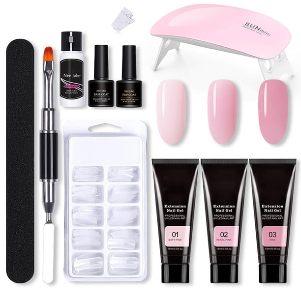 Kit De Iniciación De Gel Para Decoración De Uñas, Kit De Gel De Uñas Profesional Fácil De Usar, Insípido De Larga Duración Con Lámpara De Uñas Para Uso Doméstico