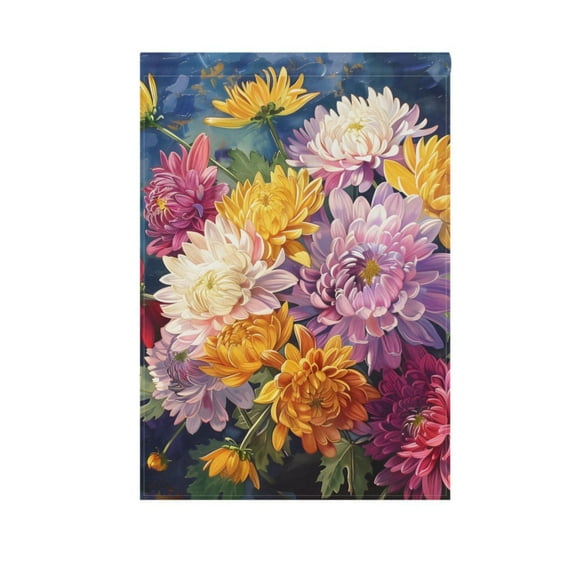Fresh Chrysanthemums Flower Garden Flag House Banner 12" x 18" Double Sided Outdoor Yard Decoration