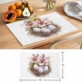thumbnail image 6 of Easter Eggs Nest Placemats Set of 8, Watercolor Pink Egg Spring Lily Floral Leaf Non-Slip Place Mats Washable Table Mats for Kitchen Dining Table Decorations Indoor/Outdoor, 6 of 9