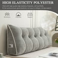 thumbnail image 5 of ANMINY Triangular Headboard Pillow with Side Pockets, Chenille Fabric, Bed Rest Reading Pillow, Removable & Washable Cover, Contrasting-Color Fabric Piping, Daybed Wedge Pillow for Twin Beds, 5 of 9