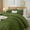 thumbnail image 2 of AOJIM Olive Green Comforter Set Full Size, 1 Full Size Duvet Insert with 2 Pillowcases, Modern Style 3 Pieces Bedding Set for Adults Teens Kids, Lightweight Cozy, Soft Breathable, 2 of 7