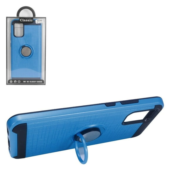 GSA Brushed Hybrid Case Magnetic Ring for Samsung Galaxy A02S Blue/Black