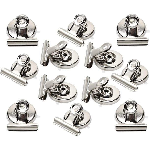 Clips magnéticos de acero inoxidable para refrigerador, Clip de seguridad para cocina, oficina, decoración, decoración, 12 Uds.