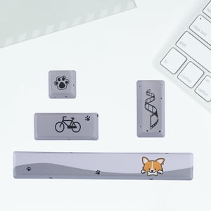 Mechanical Keycap, Little Gray Dog Pattern Keyboard , Beautiful And Delicate For Mechanical Keyboard, Little Gray Dog Pattern, 4Pcs
