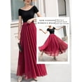 thumbnail image 6 of SLADYGLO Women Elastic High Waist Pleated Ruffle Hem Chiffon Maxi Skirt, 6 of 7