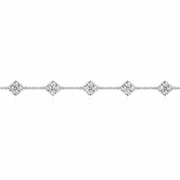 Cate & Chloe Adeline 18k White Gold Plated Chain Bracelet with Swarovski Crystal Clusters for Women
