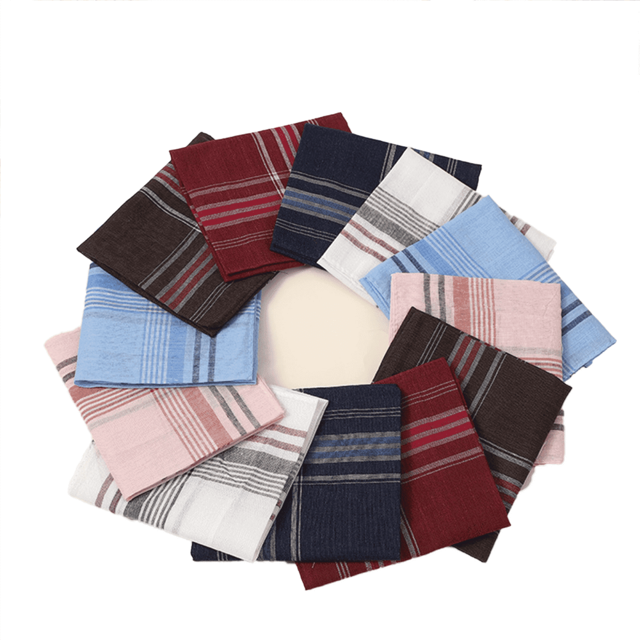 KEINXS 12 Pcs Mouchoirs pour Hommes Design Classique Mouchoirs en Coton Lavable en Machine
