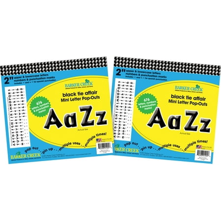 UPC: 0704068036543 | Barker Creek Black Tie Affair 2  Letter Pop-Outs – 1352 Characters