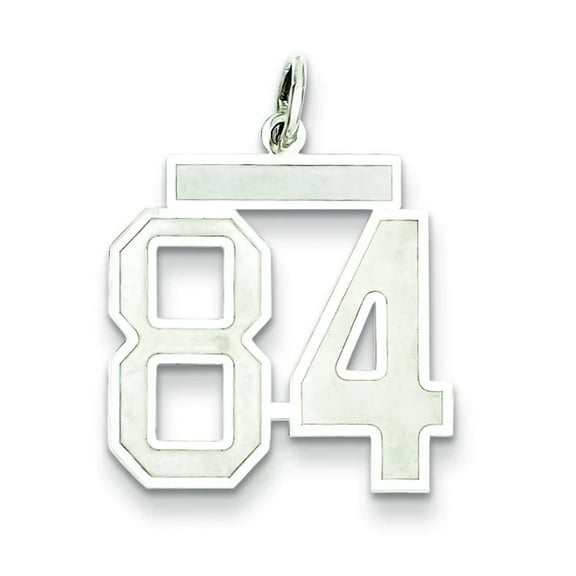 The Black Bow Sterling Silver, Jersey Collection, Medium Number 84 Pendant