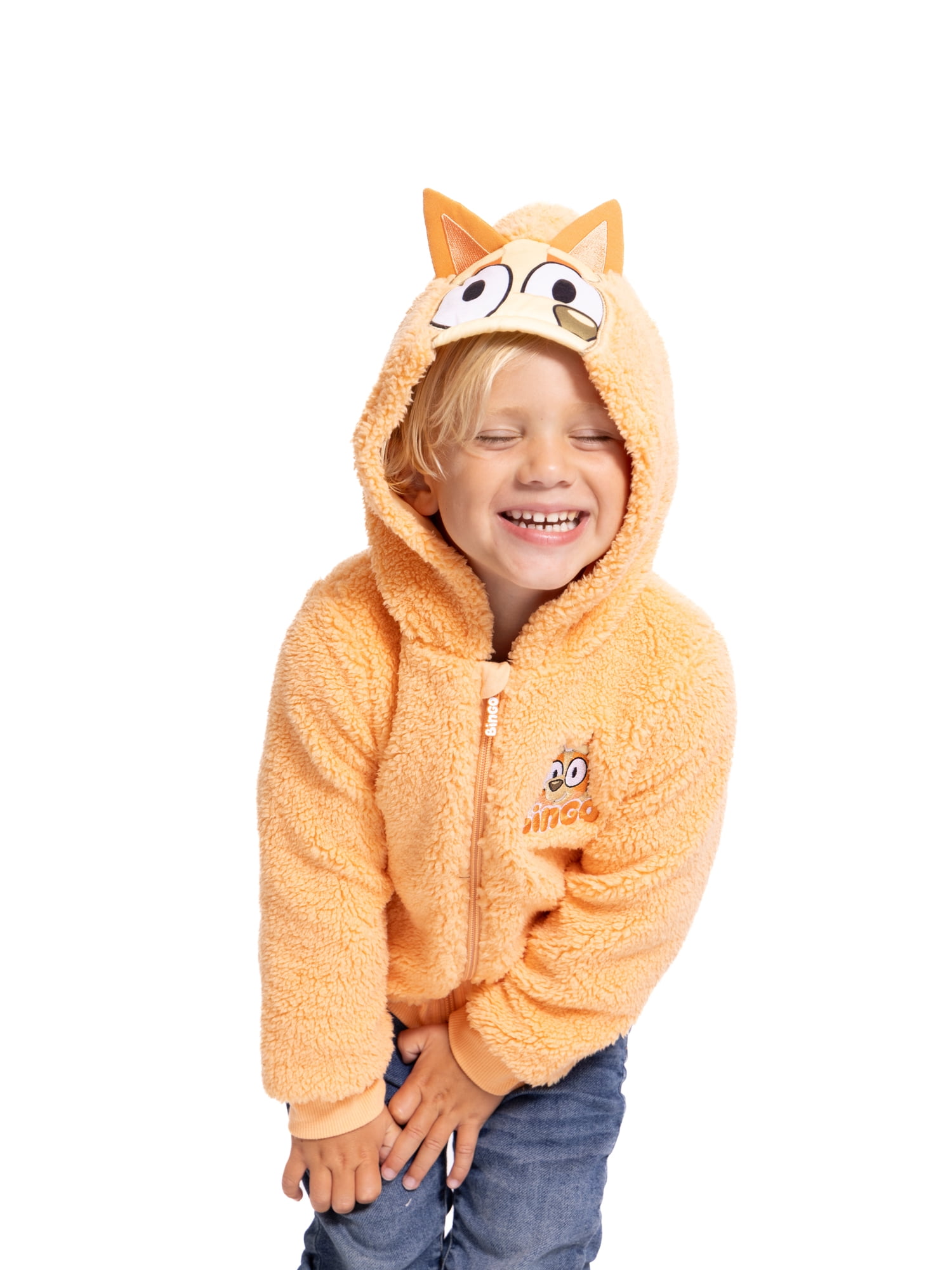 Bluey Toddler Boys' Bingo Plush Fleece Cosplay Hoodie, Sizes 12M-5T